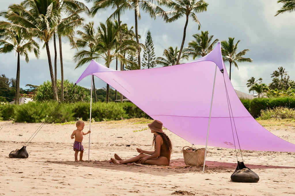 Neso Tents Grande Beach Tent, 7Ft Tall, 9 X 9Ft, Reinforced Corners And Cooler Pocket (Lavender)