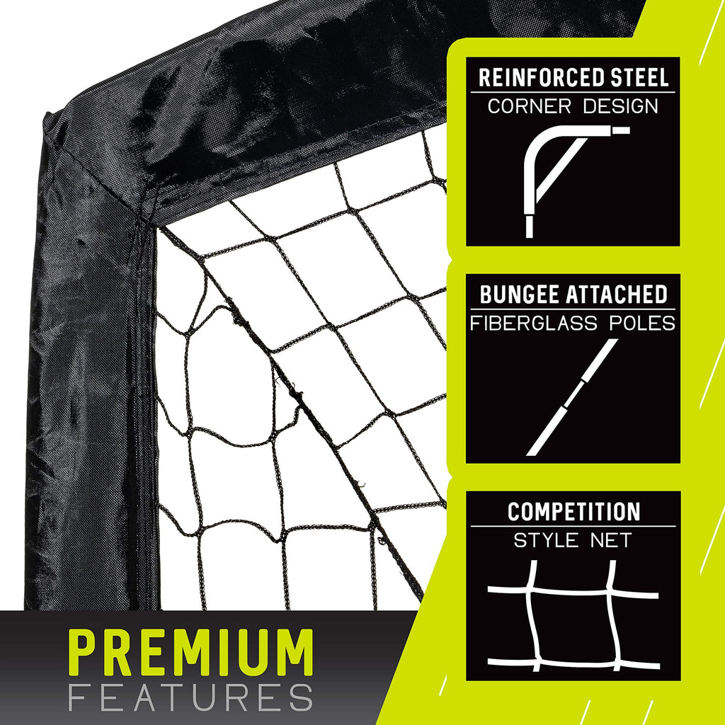 Franklin Sports Blackhawk Backyard Soccer Goal - Portable Kids Soccer Net - Pop Up Folding Indoor + Outdoor Goals - 6'6'' X 3'3'