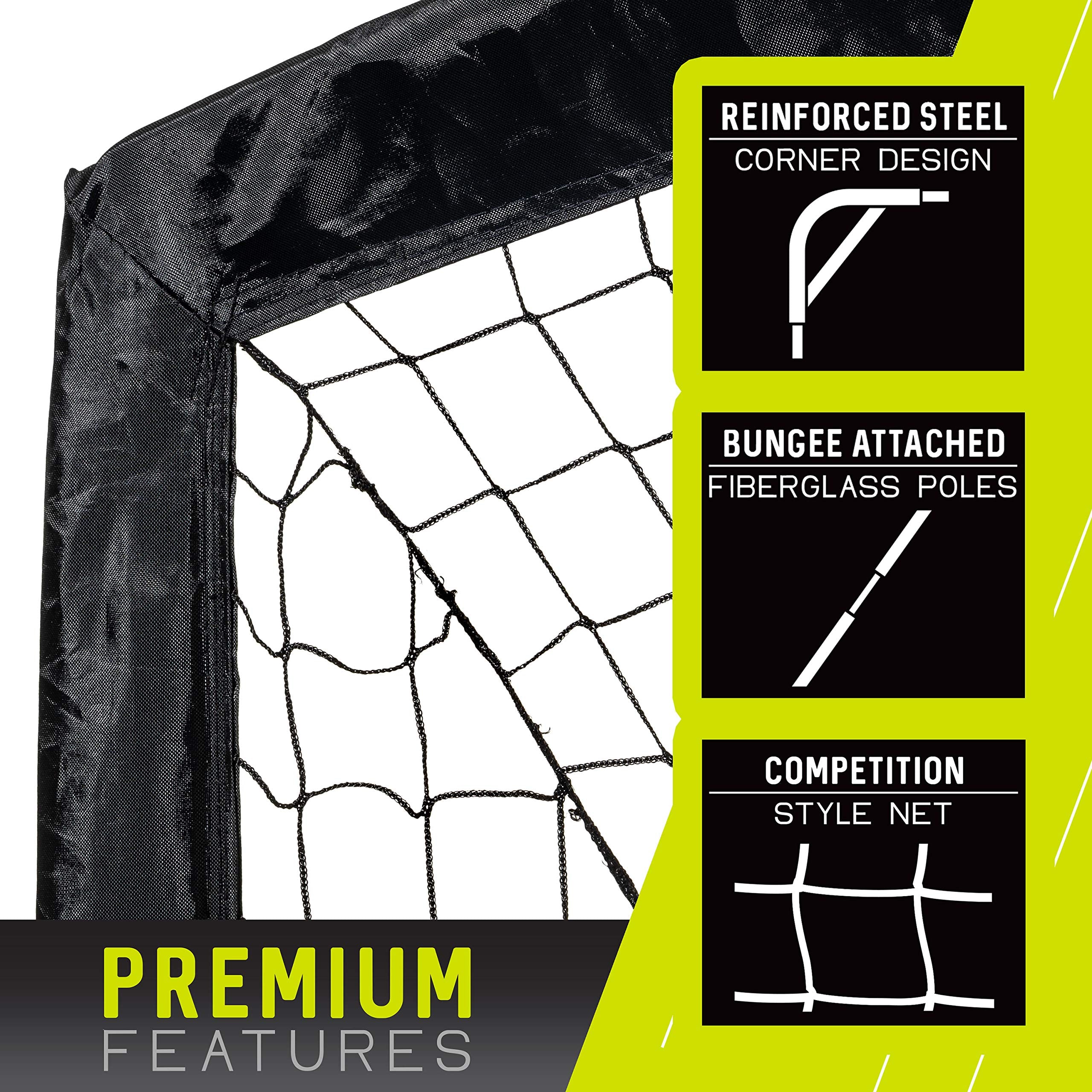 Franklin Sports Blackhawk Backyard Soccer Goal - Portable Kids Soccer Net - Pop Up Folding Indoor + Outdoor Goals - 6'6'' X 3'3'