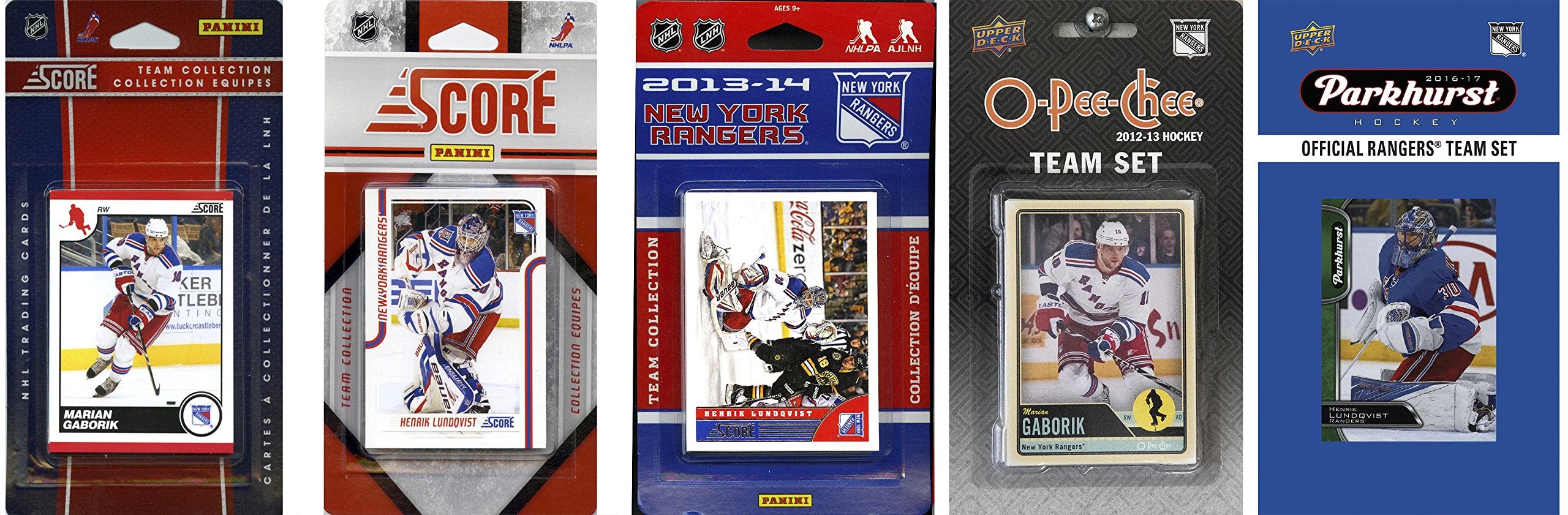 Nhl New York Rangers 5 Different Licensed Trading Card Team Sets