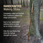 Brazos Handcrafted Wood Walking Stick, Twisted Oak, Trekker Style Handle, For Men & Women, Made In The Usa, Red, 48''