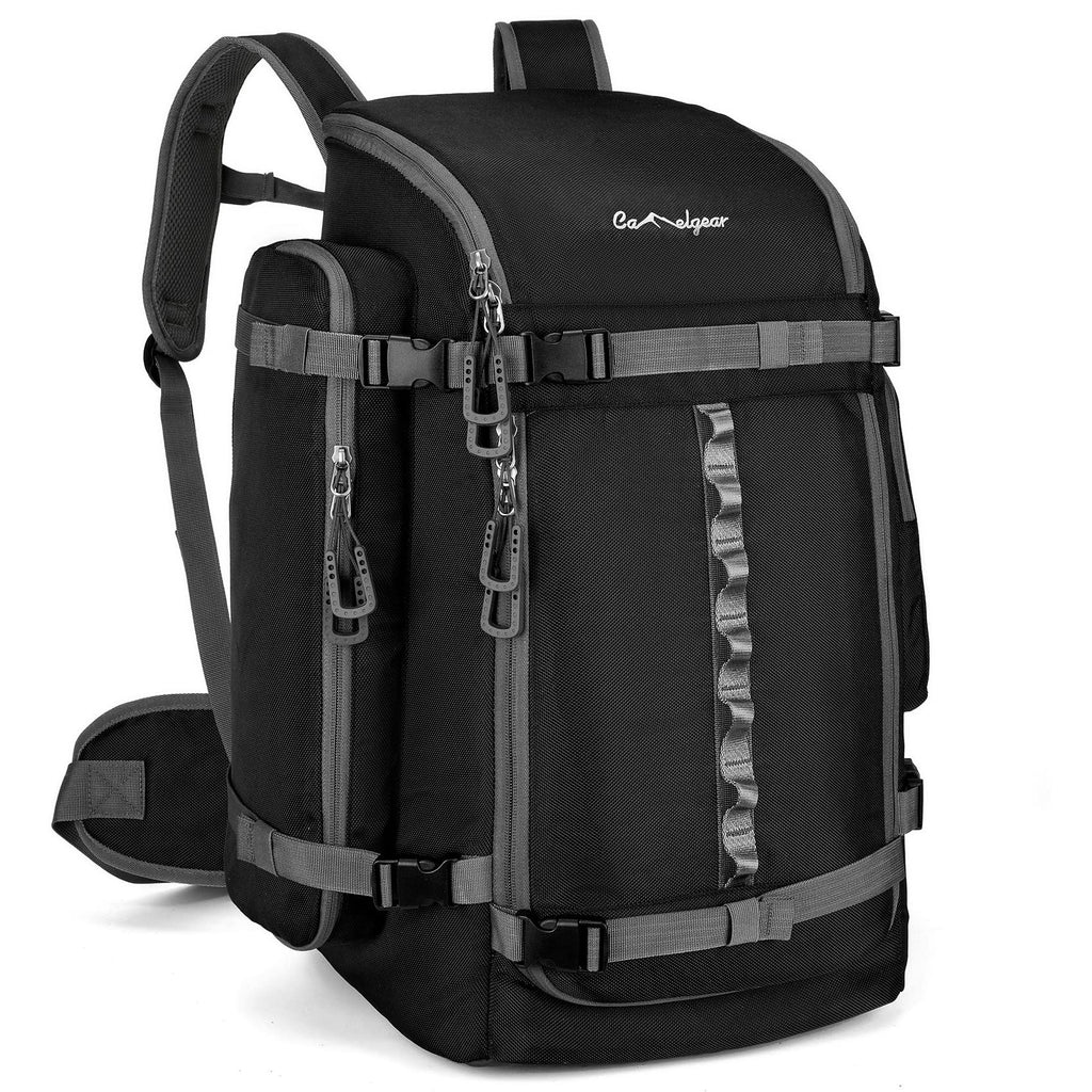 65L Ski Boot Bag,Large Travel Backpack For Women Men, Snowboard Bags,Durable Waterproof 1680D Nylon Padded Ski Boot Backpack For