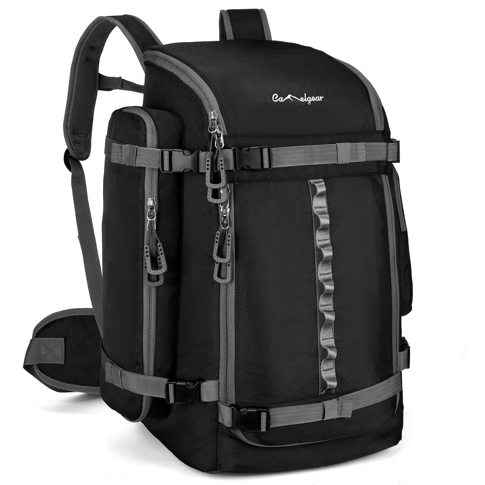 65L Ski Boot Bag,Large Travel Backpack For Women Men, Snowboard Bags,Durable Waterproof 1680D Nylon Padded Ski Boot Backpack For