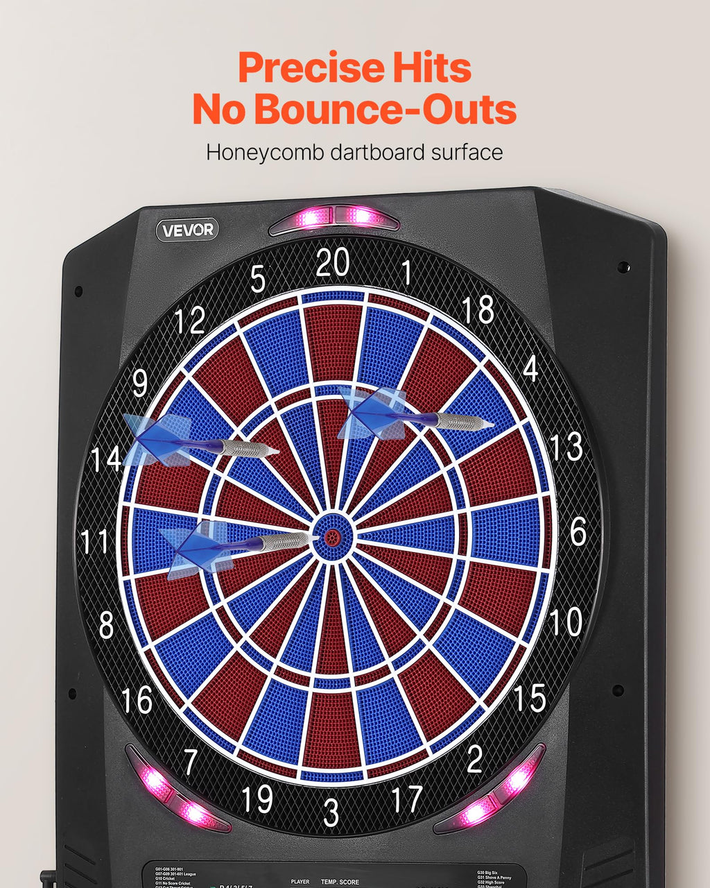 VEVOR Electronic Dart Board, 13.5 Target Dartboard with 45 Games & 474 Variations for Up to 8 Players, 6 Dart Shafts with Flight