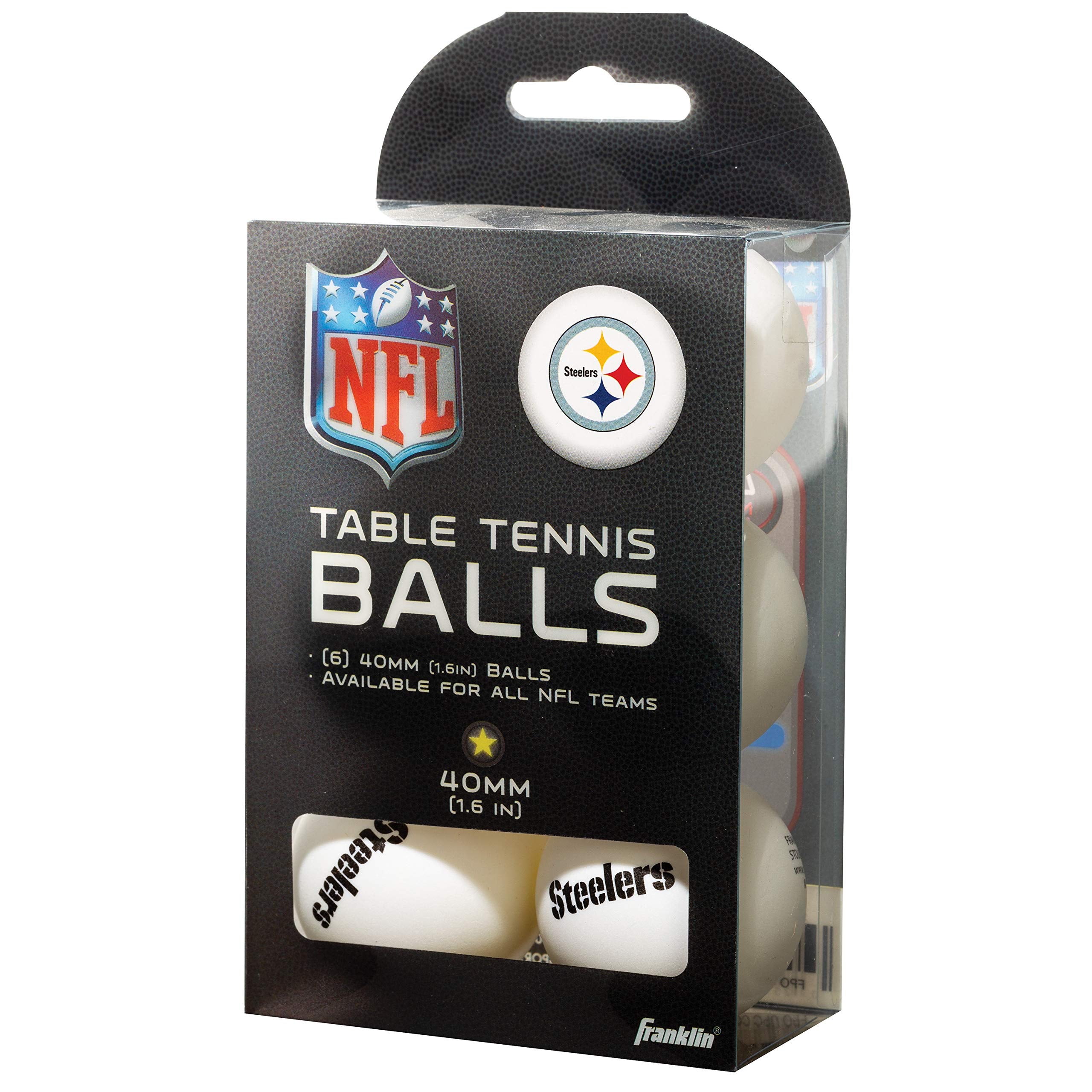 Franklin Sports Pittsburgh Steelers Table Tennis Balls - Nfl Team Table Tennis Balls - Official Team Logos And Colors - Fun Nfl