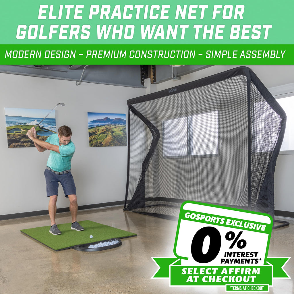 Gosports Elite Golf Practice Net With Steel Frame - Choose 10' Or 7' Size