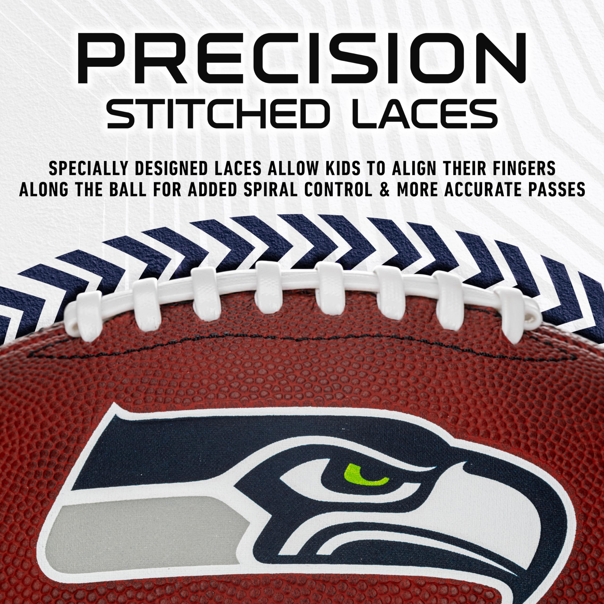 Franklin Sports Nfl Seattle Seahawks Football - Youth Junior Size Football For Kids - Official Nfl Team Logo + Colors Youth Ball
