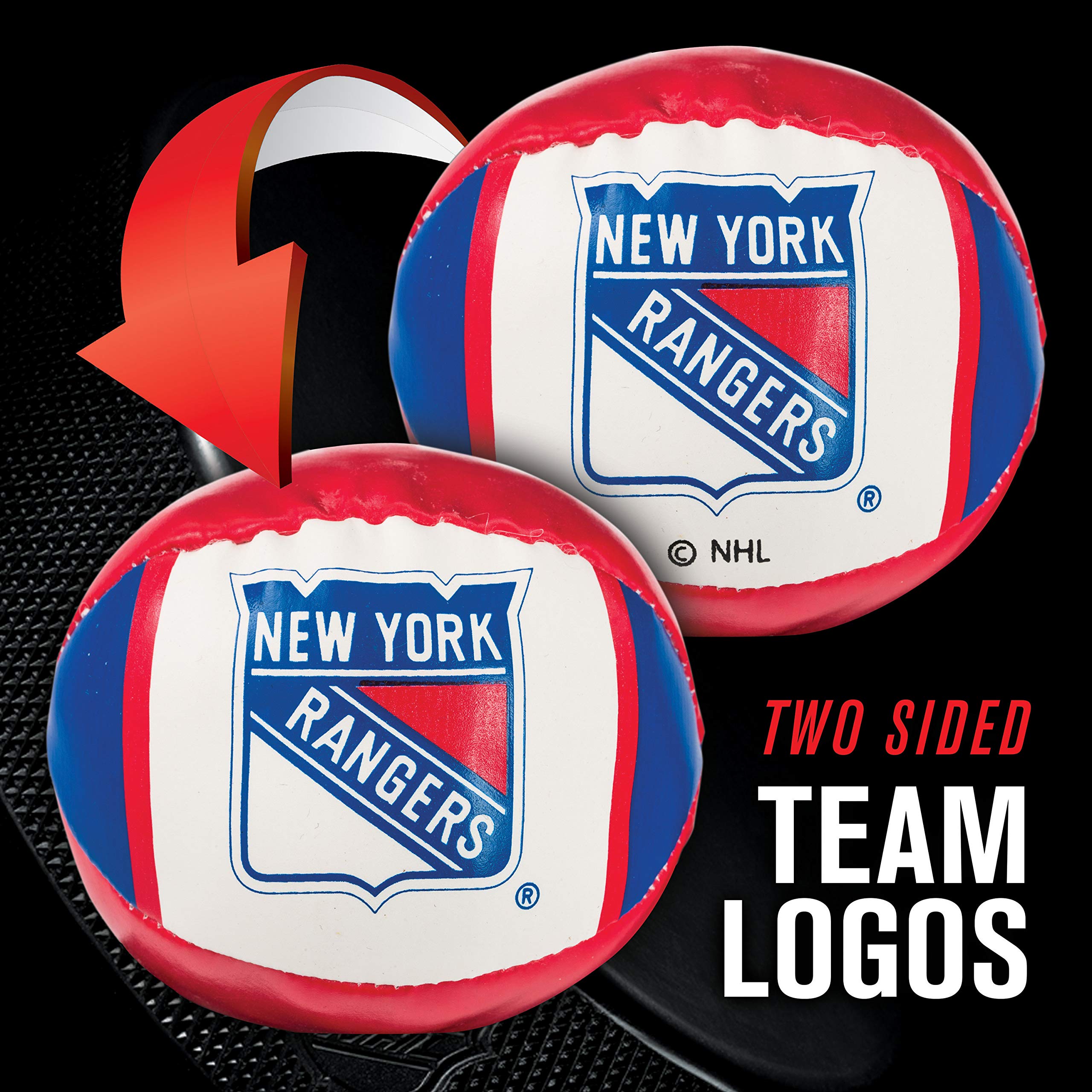 Franklin Sports Nhl New York Rangers Mini Soft Hockey Stick Set - Nhl Team Soft Foam Mini Hockey Stick And Ball Set - Great Toy