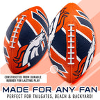 Franklin Sports Nfl Denver Broncos Football - Youth Football - Mini 8.5'' Rubber Football - Perfect For Kids - Team Logos And Co