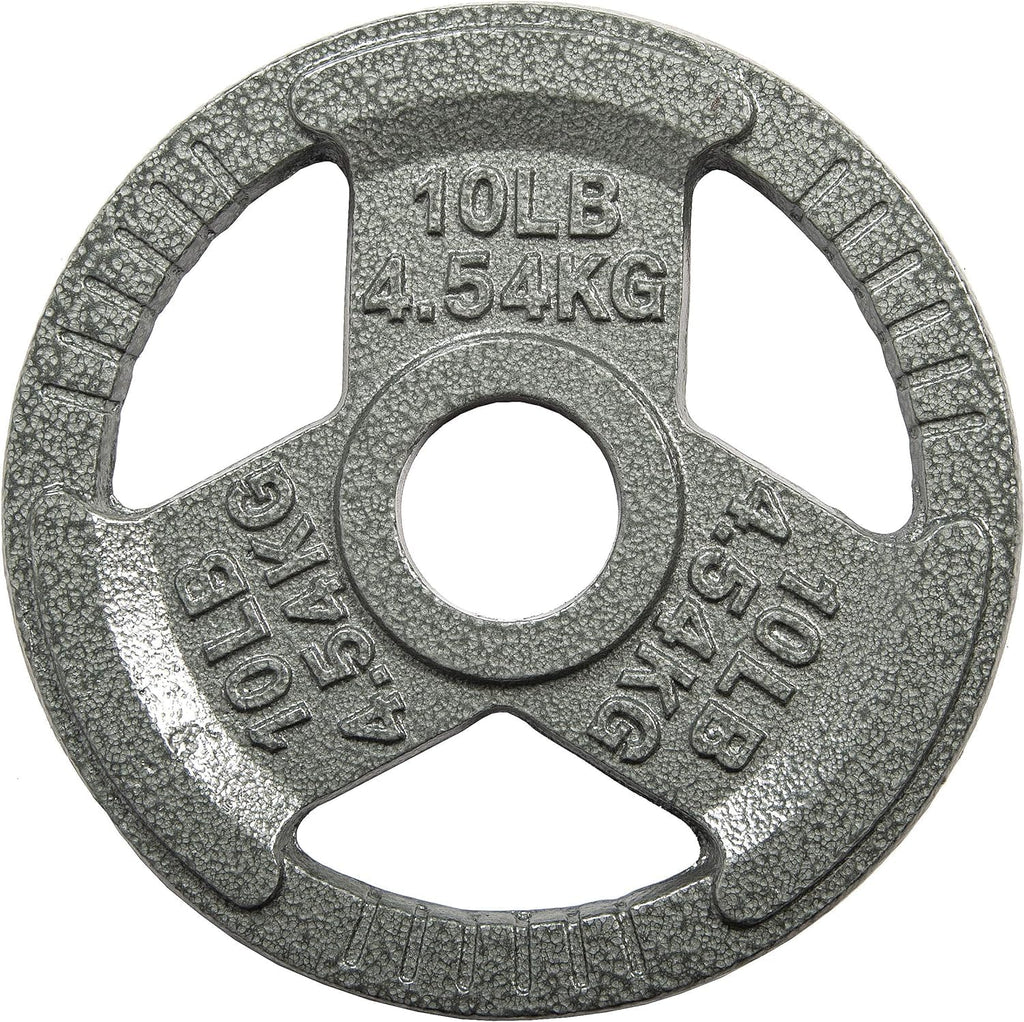 Hulkfit 2-Inch Iron Plate For Strength Training, Weightlifting, Single (10 Pounds), Silver