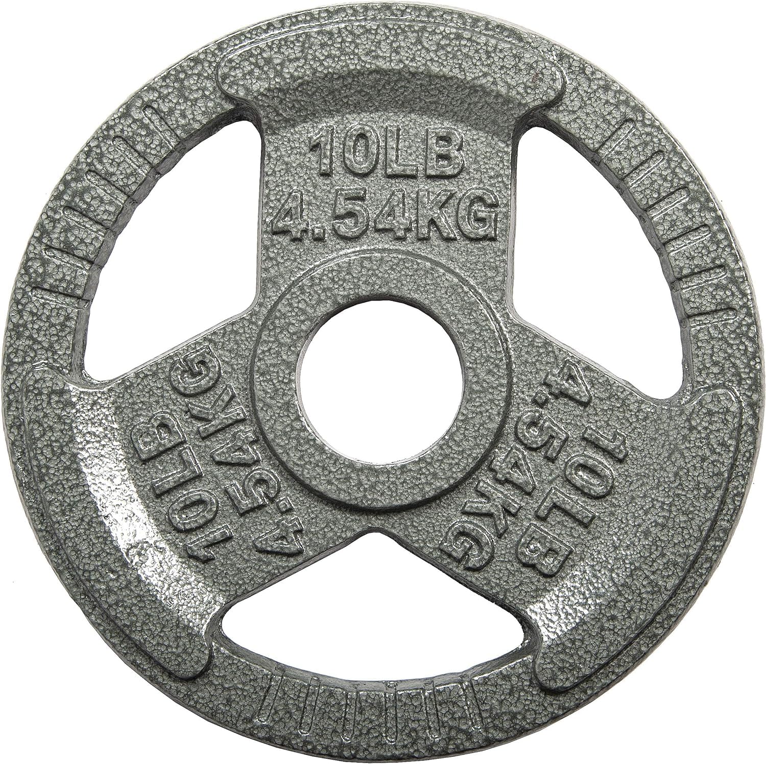 Hulkfit 2-Inch Iron Plate For Strength Training, Weightlifting, Single (10 Pounds), Silver