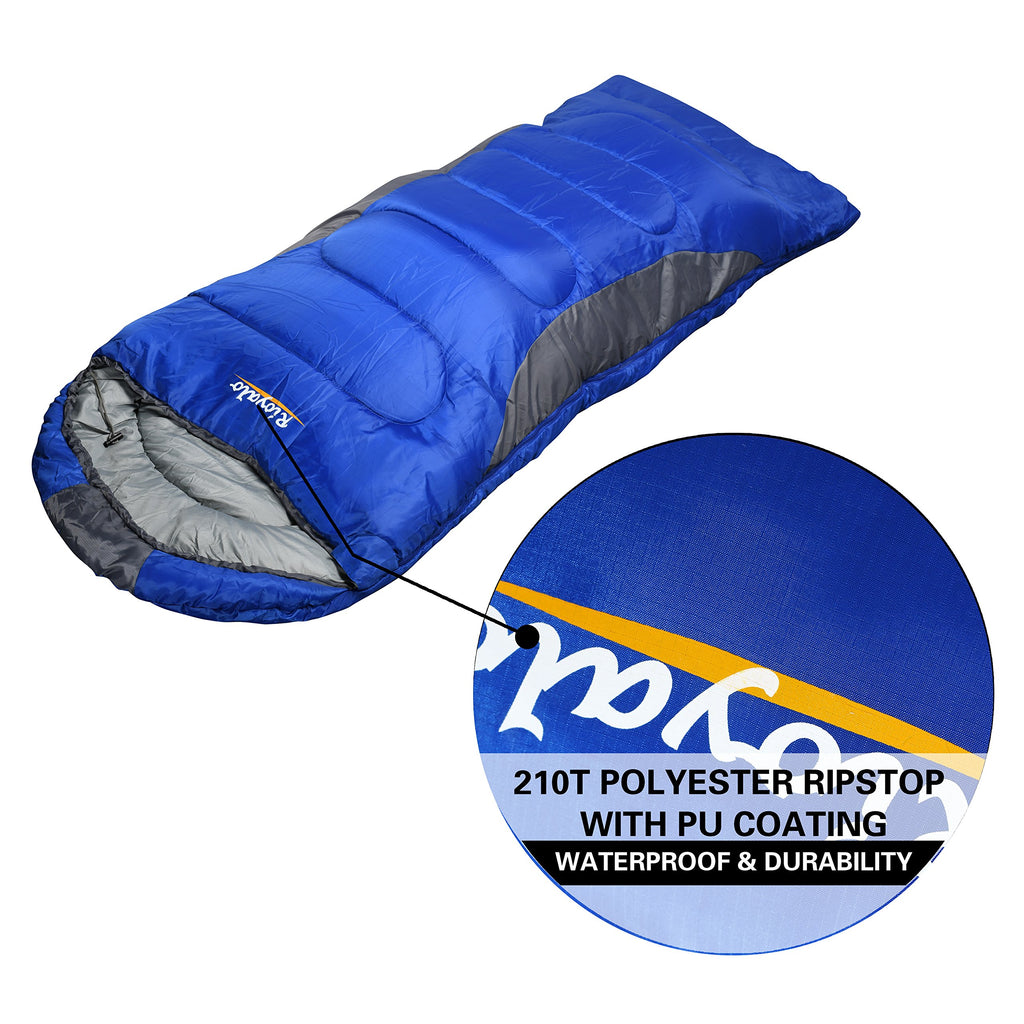 0 Degree Winter Sleeping Bags For Adults Camping (350Gsm) -Temp Range (5F - 32F) Portable Waterproof Compression Sack- For Big A