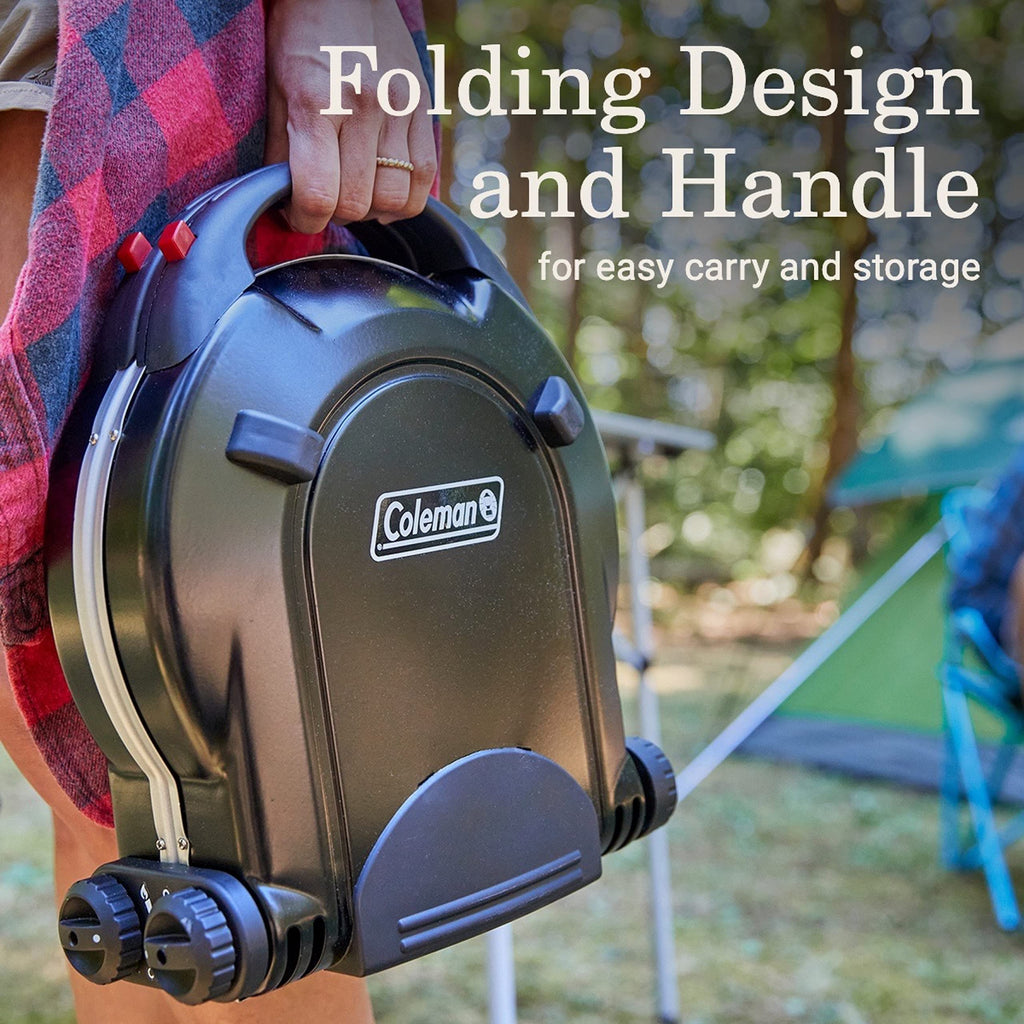 Coleman Fold N Go 2-Burner Propane Camping Stove, Portable Folding Camp Stove With Push-Button Instant Ignition, 2 Adjustable Bu