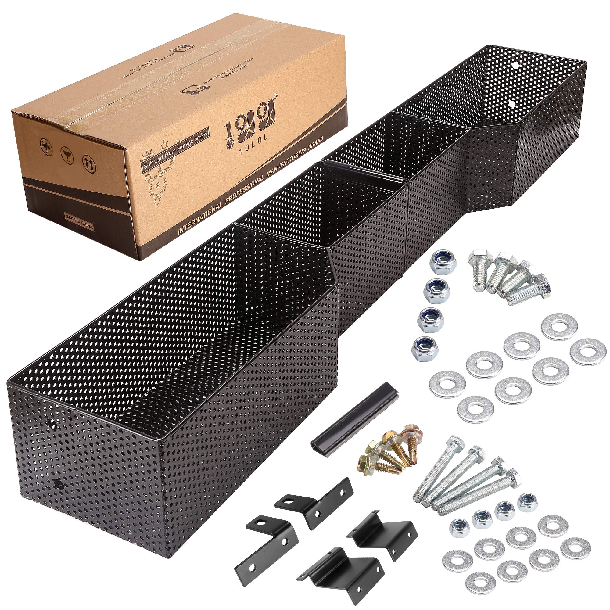 10L0L Golf Cart Front Inner Dash Storage Basket/Tray Organizer For Ezgo Txt/Rxv, Strong Heavy Steel Basket & Larger Compartments