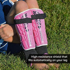Vizari Malaga Soccer Shin Guards for Youth & Adults -Lightweight Ankle Protection – Pink