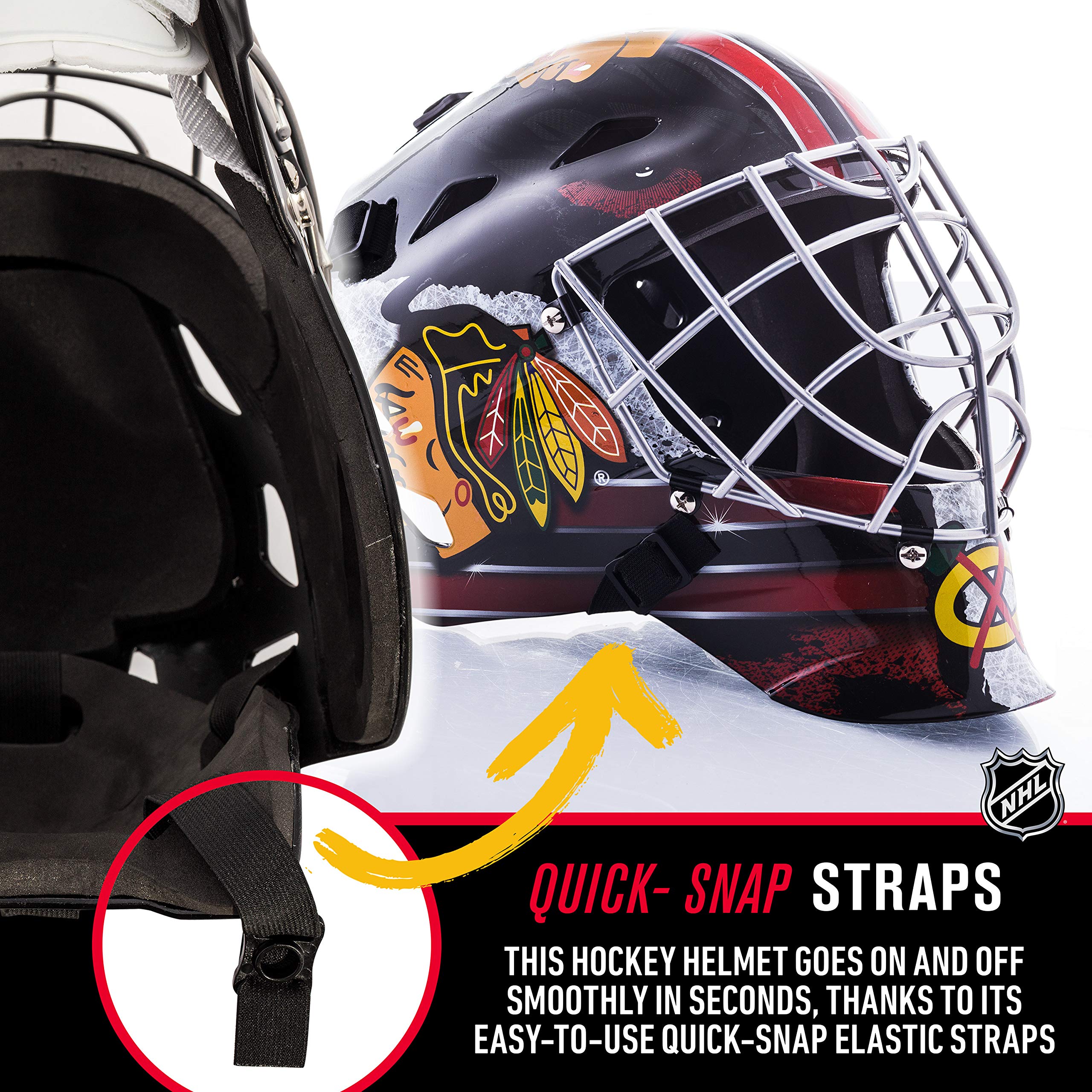 Franklin Sports Chicago Blackhawks Nhl Hockey Goalie Face Mask - Goalie Mask For Kids Street Hockey - Youth Nhl Team Masks For K