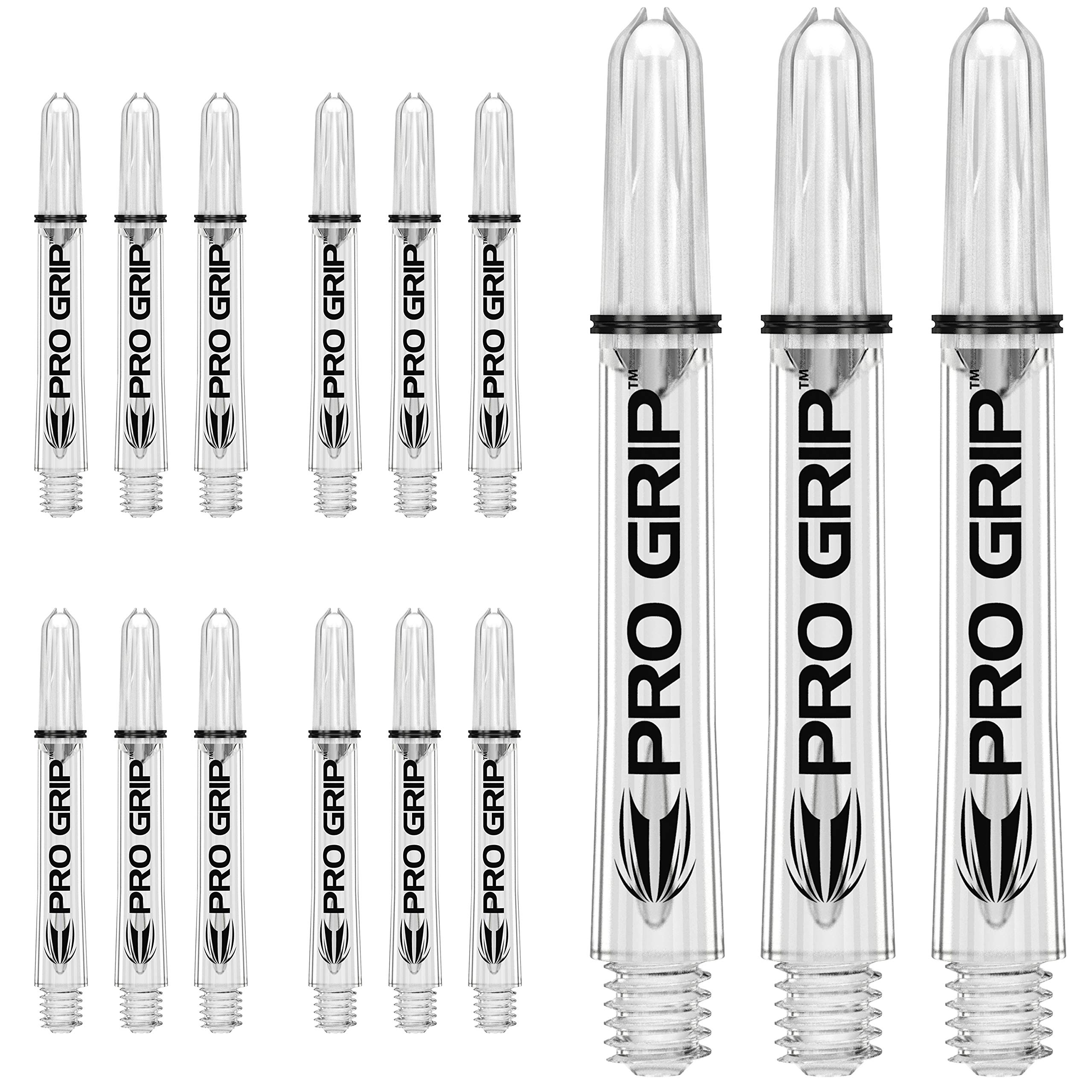 Target Darts 5 x Sets of Clear Pro Grip Shaft Medium - 15 in Total