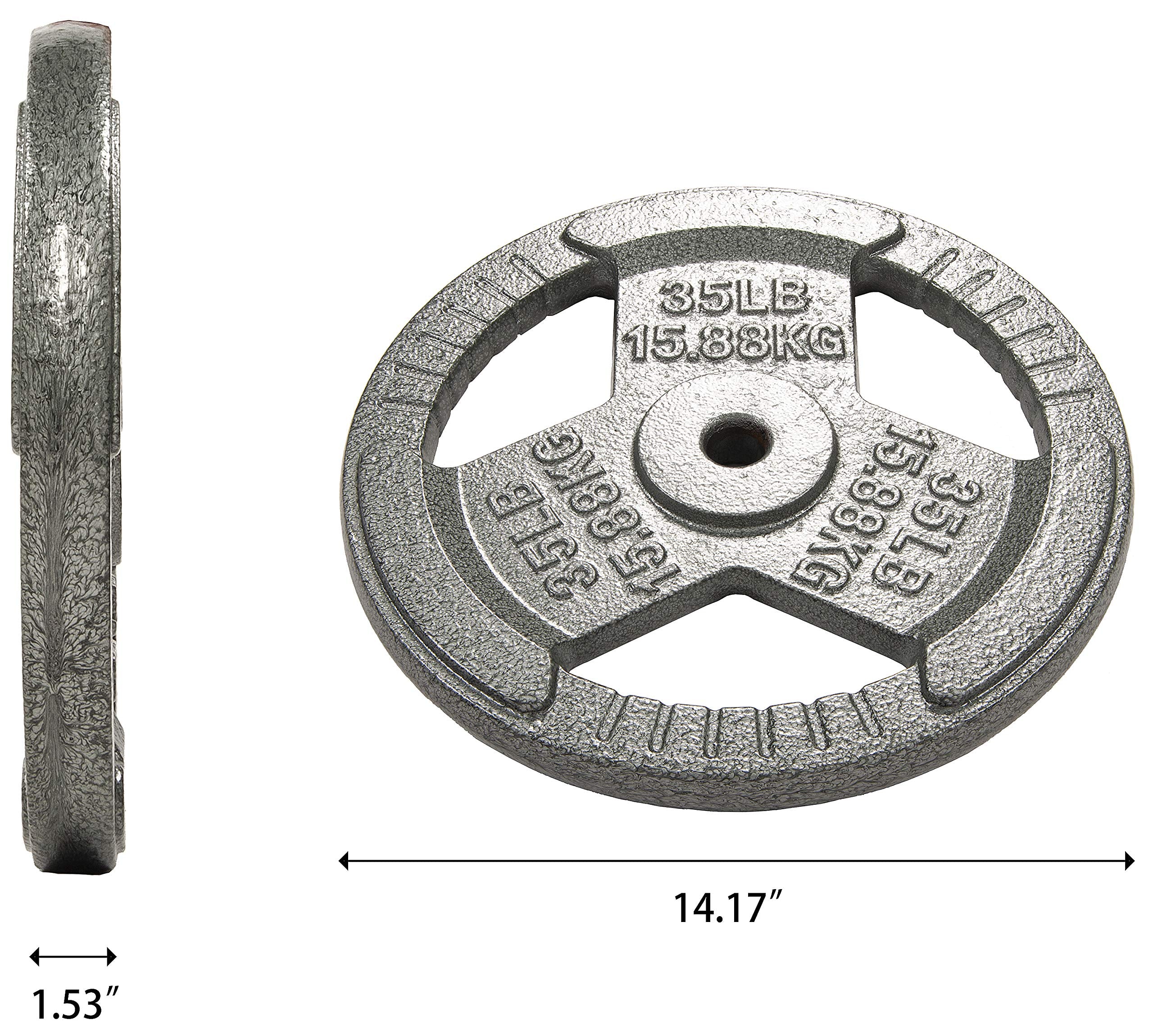 Hulkfit 1-Inch Iron Plate For Strength Training, Weightlifting, Single (35 Pounds), Silver