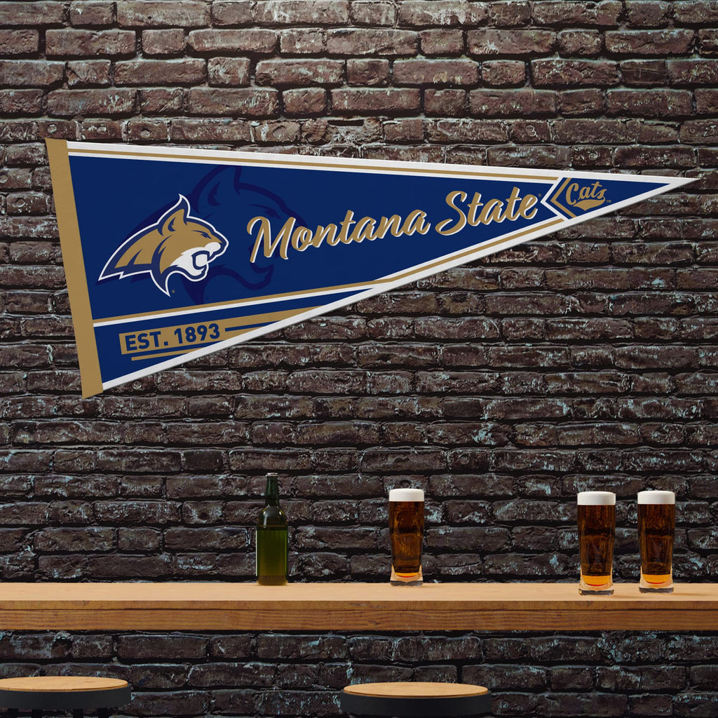 Rico Industries Ncaa Montana State Bobcats Classic 12'' X 30'' Felt Wall D  Cor Pennant - Great For Home/Bed Room/Man Cave D  Co