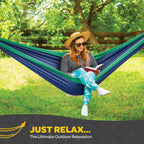 Durable Hammock 400 Lb Capacity, Nylon Camping Hammock Chair - Double Or Single Sizes W/Tree Straps And Attached Carry Bag - Por