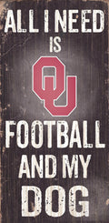 Fan Creations C0640 University of Oklahoma Football and My Dog Sign Black/White/Red, 6 x 12