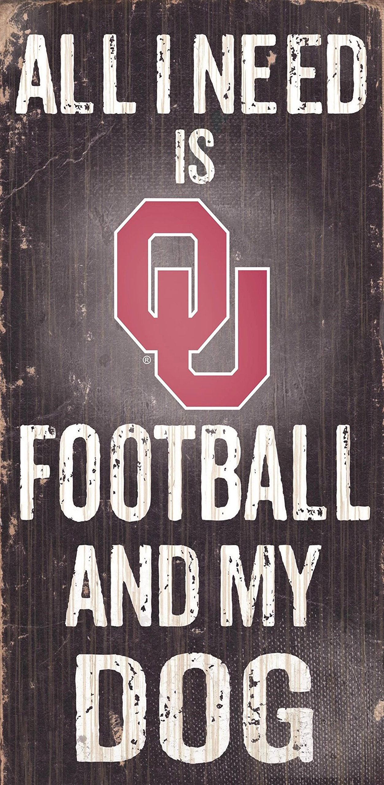 Fan Creations C0640 University of Oklahoma Football and My Dog Sign Black/White/Red, 6 x 12