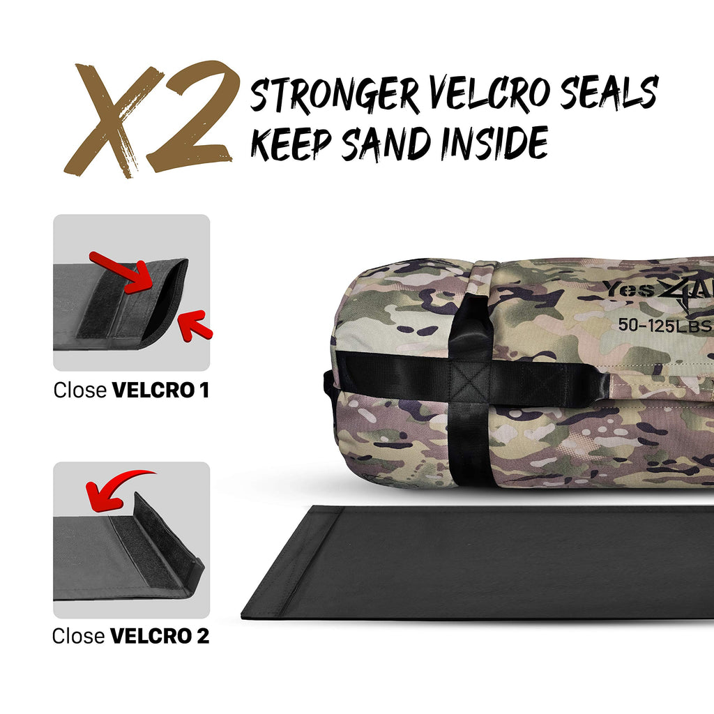 Yes4All Workout Sandbags, Heavy Duty Sandbags For Fitness, Conditioning, Mma & Combat Sports - Camouflage - L