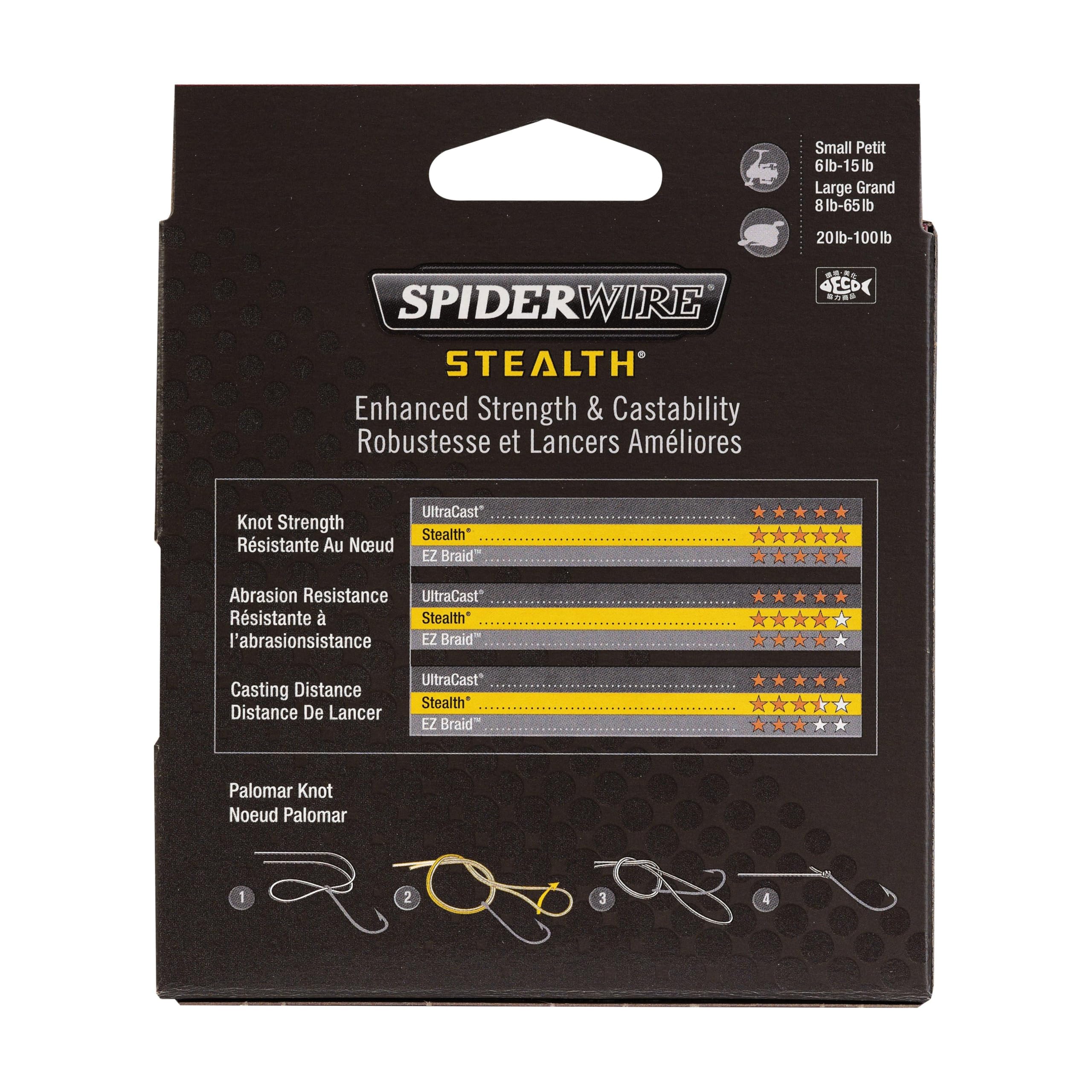 Spiderwire Stealth Superline, Hi-Vis Yellow, 8Lb | 3.6Kg, 125Yd | 114M Braided Fishing Line, Suitable For Freshwater And Saltwat