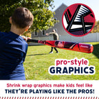 Franklin Sports Kids Mlb Slammin' Baseball Bat & Ball Set - Youth Plastic Baseball Bat + Ball - Fun Backyard Toy For Boys + Girl