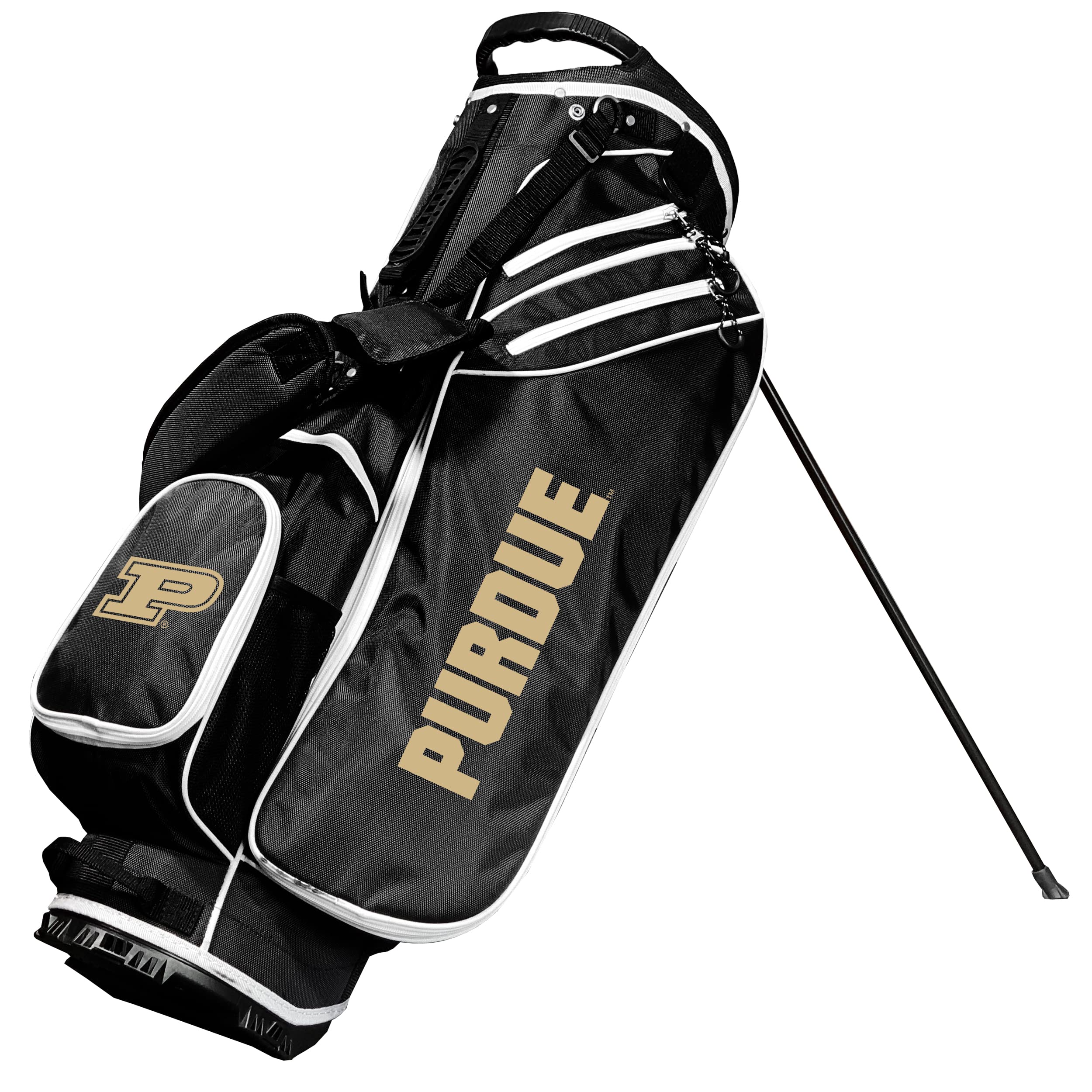 Team Golf NCAA Purdue Birdie Stand Golf Bag, Lightweight, 14-Way Club Divider, Spring Action Stand, Insulated Cooler Pocket, Vel
