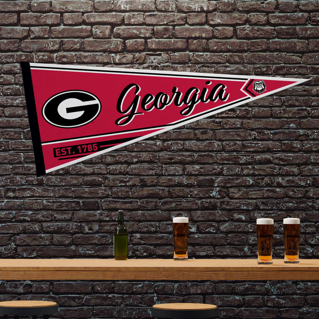 Rico Industries Ncaa Georgia Bulldogs Classic 12'' X 30'' Felt Wall D  Cor Pennant - Great For Home/Bed Room/Man Cave D  Cor