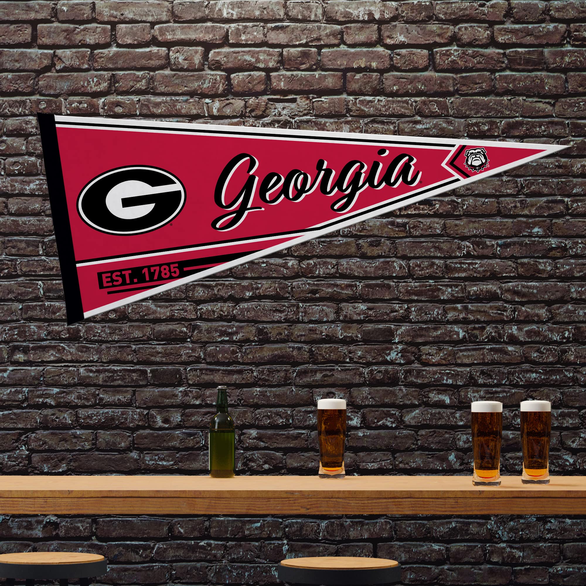 Rico Industries Ncaa Georgia Bulldogs Classic 12'' X 30'' Felt Wall D  Cor Pennant - Great For Home/Bed Room/Man Cave D  Cor