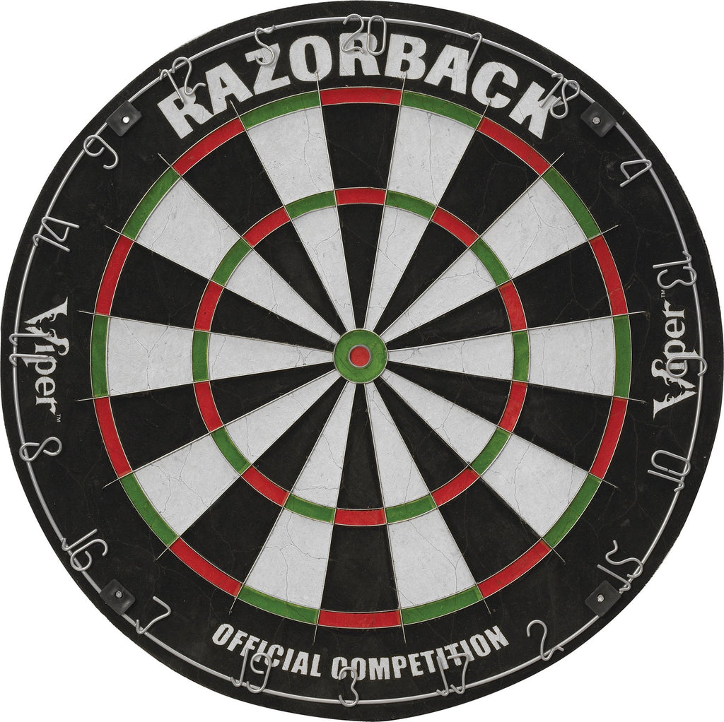 Viper Razorback Wdf Accredited, Official Competition Bristle Steel Tip Dartboard Set W/ Staple-Free Razor Thin Spider Wire Self-