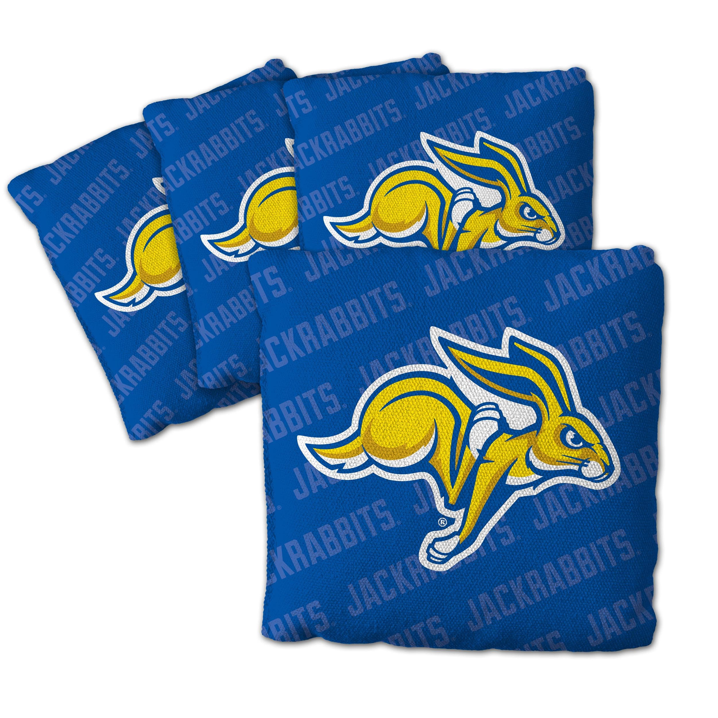 YouTheFan Officially-Licensed NCAA South Dakota State Jackrabbits Set of 4 Cornhole Bags - All Weather Regulation 6    x 6    Si