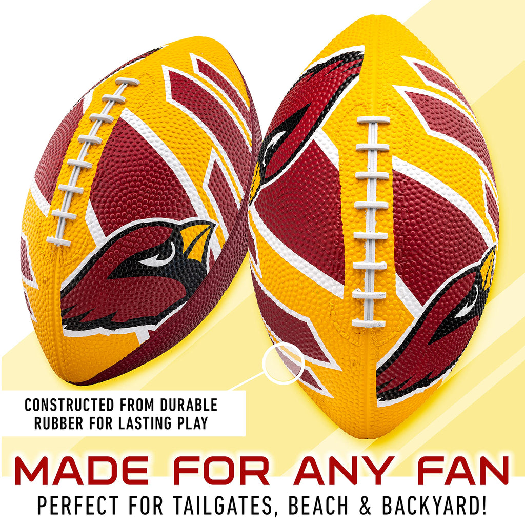 Franklin Sports Nfl Arizona Cardinals Football - Youth Football - Mini 8.5'' Rubber Ball - Perfect For Kids - Team Logos And Col