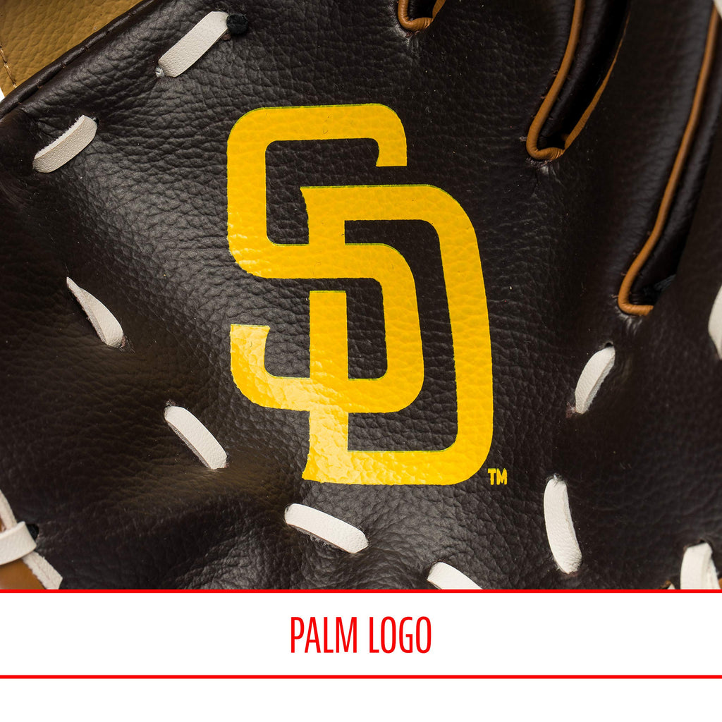 Franklin Sports Mlb Youth Teeball Glove + Foam Ball Set - Kids San Diego Padres Baseball + Teeball Mitt And Ball - Perfect First