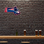 Rico Industries Nfl Football New England Patriots State Shape Shape Cut Pennant - Home And Living Room D  Cor - Soft Felt Ez To