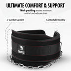 Dmoose Fitness Dip Belt For Weight Lifting - Heavy Duty 36'' Steel Chain Weight Belt For Pullups, Dips, Powerlifting, & Bodybuil