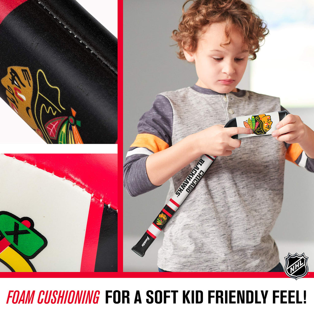 Franklin Sports Chicago Blackhawks Nhl Mini Soft Hockey Stick Set - Great Toy For Kids- Nhl Team Soft Foam Mini Knee Hockey Stic