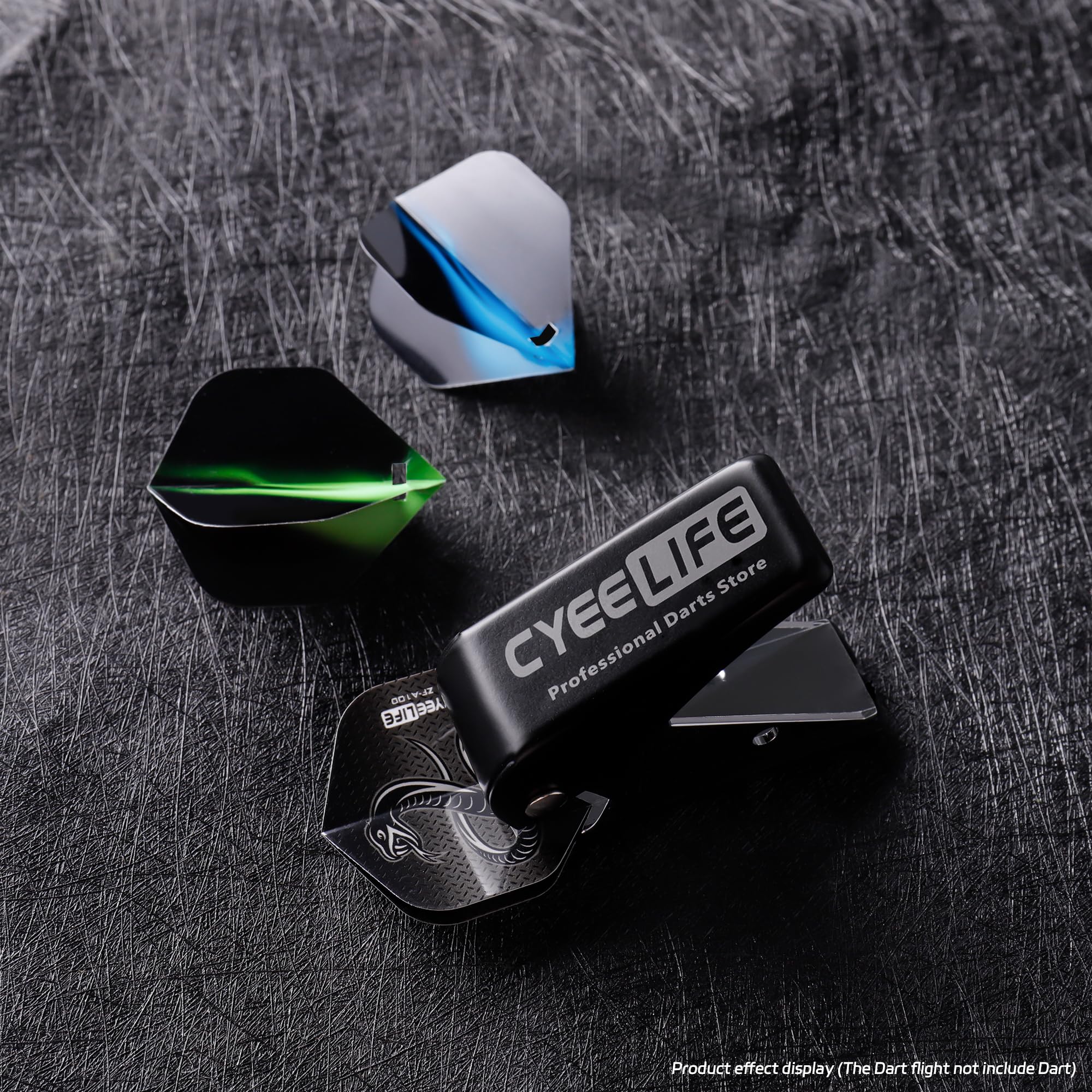 Cyeelife Dart Accessory: Flight Hole Punch Tool With 100 Spring Rings (Steel And Soft Tip Darts) (Black)
