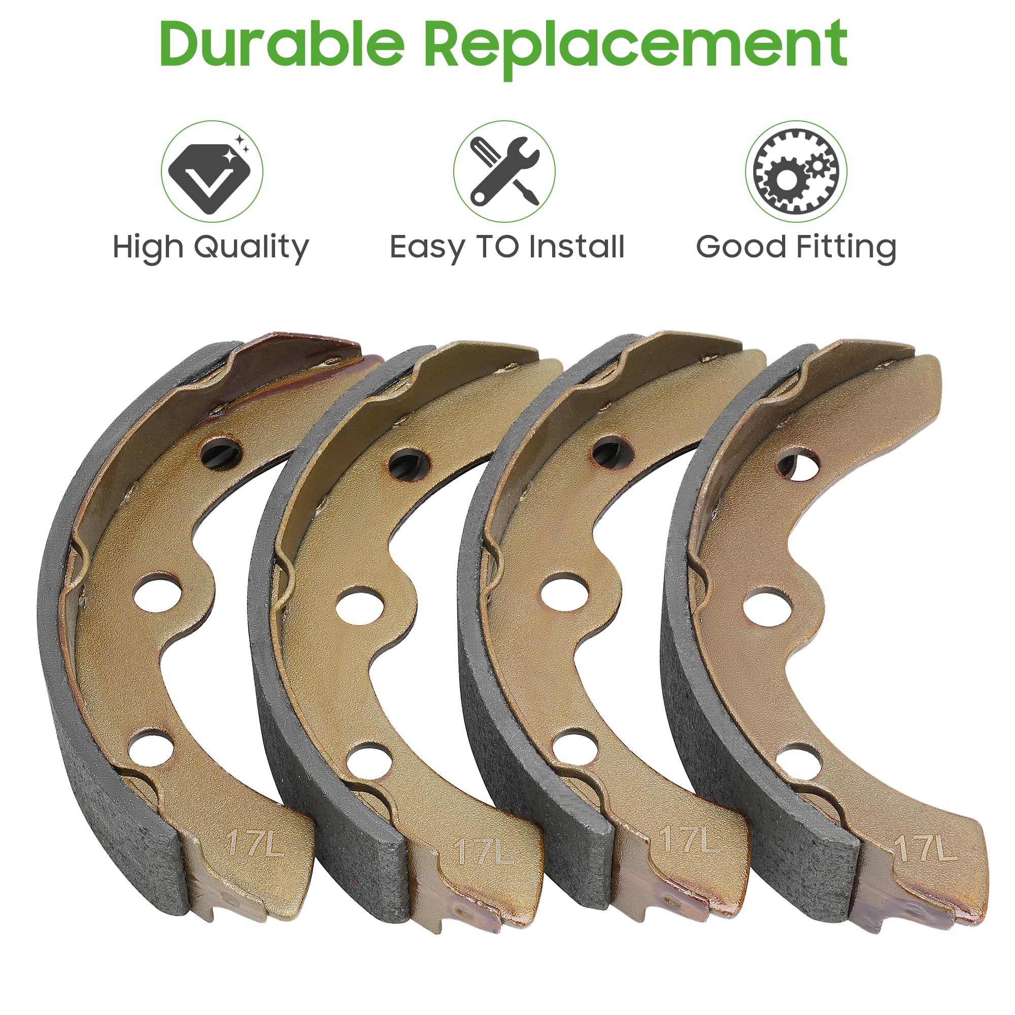 10L0L Set Of 4 Golf Cart Brake Shoes For Club Car Ds G&E 1981-1994 1011463