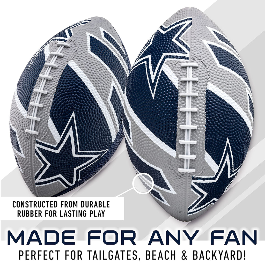 Franklin Sports Nfl Dallas Cowboys Football - Youth Football - Mini 8.5'' Rubber Football - Perfect For Kids - Team Logos And Co