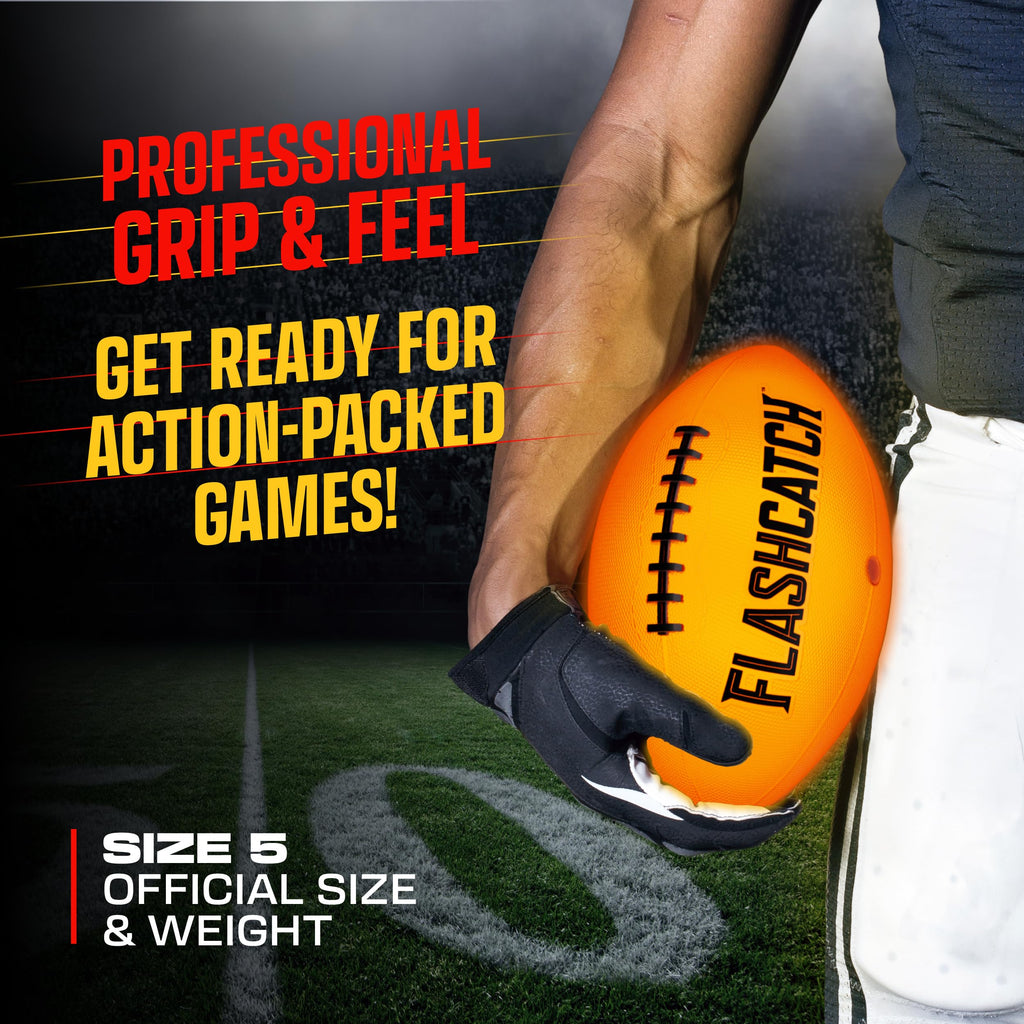 Light Up Youth Football - Glow In The Dark Ball - Outdoor Sports Birthday Gifts For Boys 8-15+ Year Old - Kids Teenage Youth Eas