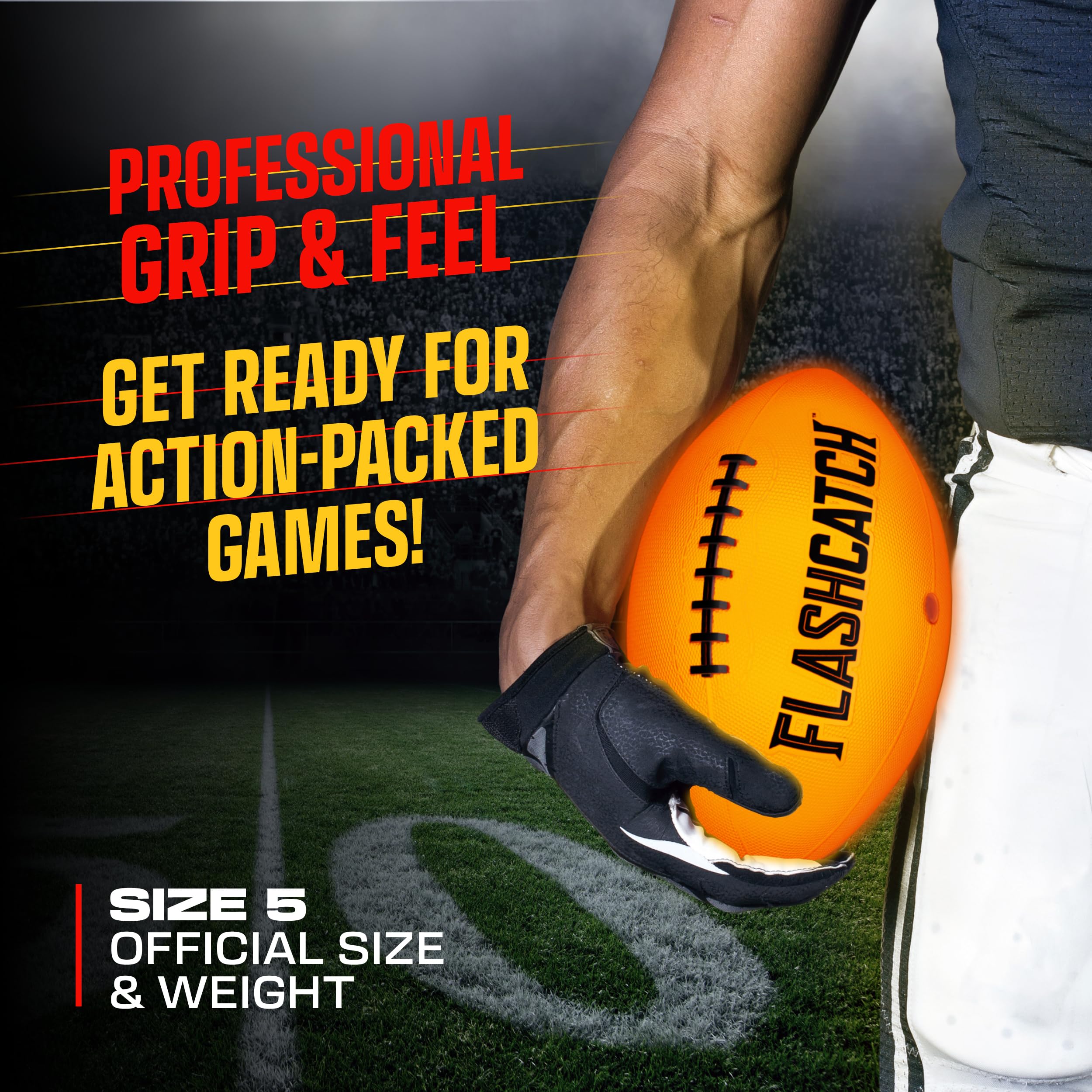 Light Up Youth Football - Glow In The Dark Ball - Outdoor Sports Birthday Gifts For Boys 8-15+ Year Old - Kids Teenage Youth Eas
