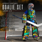 Franklin Sports Nhl Kids Street Hockey Goalie Pads Set - Youth Street Hockey Goalie Gear - Junior Blocker, Glove + Pads - Comp10