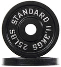 Fitvids Olympic 2-Inch Cast Iron Plate Weight Plate For Strength Training And Weightlifting, Vintage Style, Alloy Steel,25Lb Pai