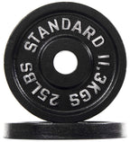 Fitvids Cast Iron Plate Weight Plate for Strength Training and Weightlifting, 2-Inch Center (Olympic), 25LB (Set of 2)