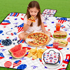 Extra Large Picnic Blanket Waterproof,80X 80Foldable Machine Washable Beach Blanket,Outdoor Blanket For 6-8 Adults,Suitable For