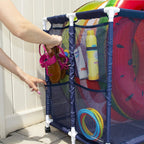 Modern Blue Pool Storage Bin - Xx-Large | Nylon Mesh Basket Organizer For Your Goggles, Beach Balls, Floats, Swim Toys & Accesso