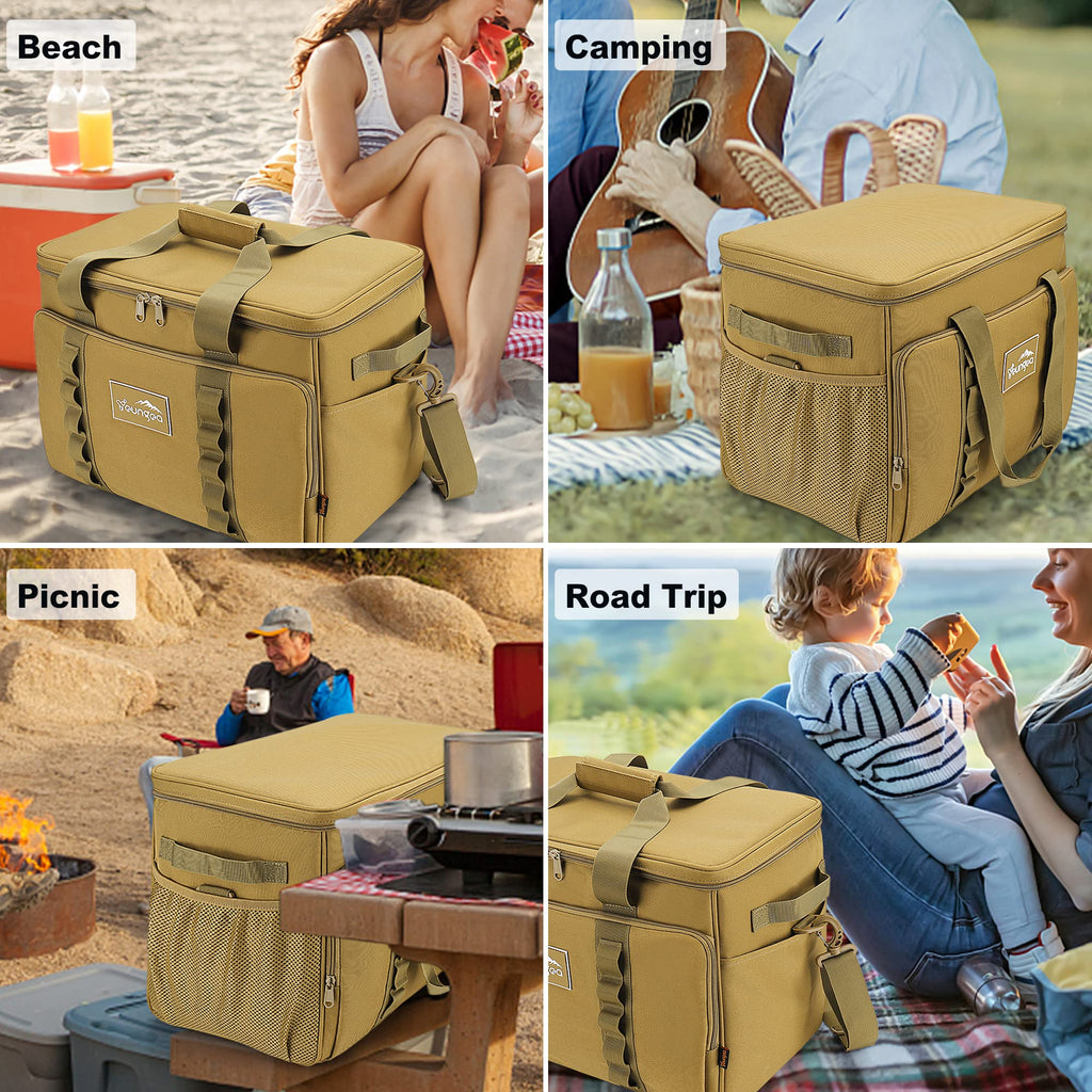 Soft Insulated Cooler Bag 48-Can Leakproof Soft Sided Cooler Large Collapsible Portable Cooler Bags 32L For Picnic, Waterproof S